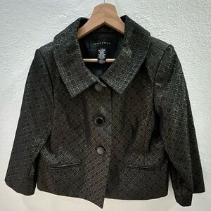 Apostrophe Women's Lined Black Gold Blazer Jacket Work Medium, Mint